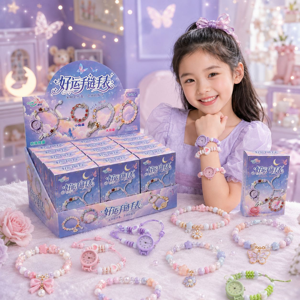 Children's Lucky Bracelet Watch Beaded Jewelry Blind Box Toy Girl's Gift Surprise Box Points Small Gift Wholesale