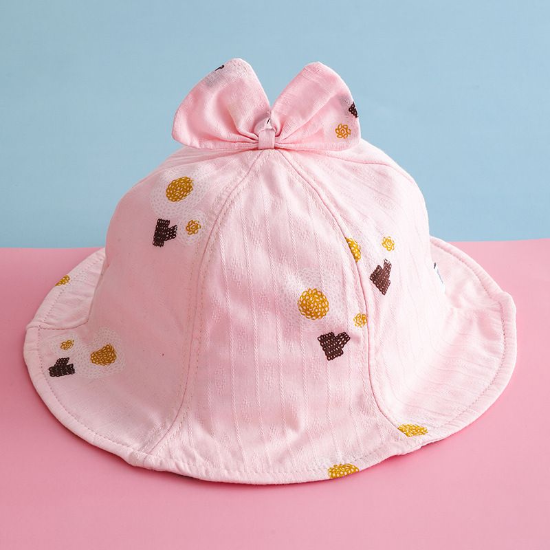婴儿帽子薄款夏2020新款女宝宝洋气搭配渔夫帽可爱超萌盆帽
