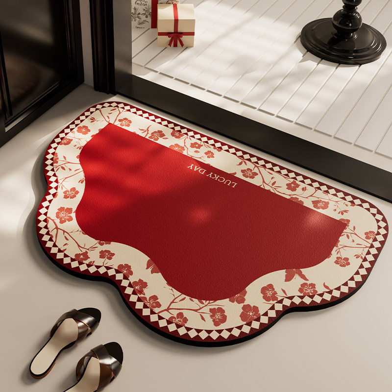 New Chinese-Style Festive Diatomaceous Earth Floor Mat, Modern and Simple, Absorbent and Non-Slip Foot Mat for Bathroom Entrance New Chinese-Style Festive Diatomaceous Earth Floor Mat, Modern and Simple, Absorbent and Non-Slip Foot Mat for Bathroom Entrance
