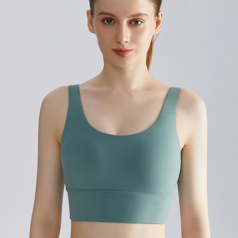 Personalizada ropa interior deportiva de espalda mujer taza sin anillo de acero antichoque anti-caída ancho cinturón de hombro chaleco deportivo de fitness