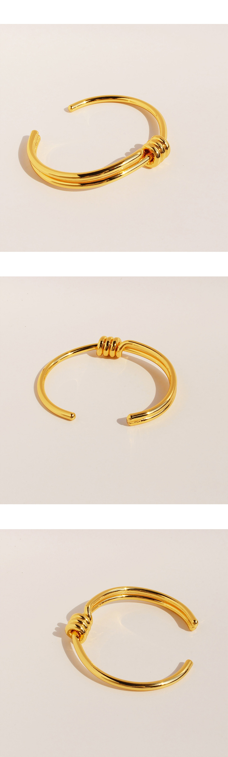 1 Piece Quantity Holiday, Daily Occasion Brass Material Wholesale Simple Style Classic Style Solid Color Brass Plating 18K Gold Plated Bangle