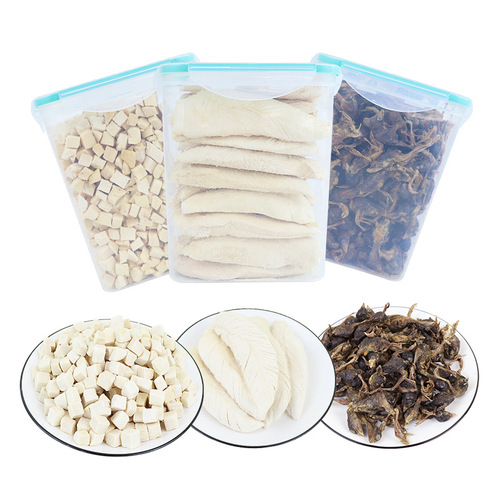 Wholesale pet snacks, cat freeze-dried food, chicken breasts, quail buckets, weight gain, gills, dog snacks rewards