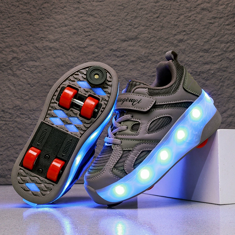 Flashing LED Roller Skates for Adults, Light-Up Two/ and Four-Wheel Models, Sizes EU 27–43
