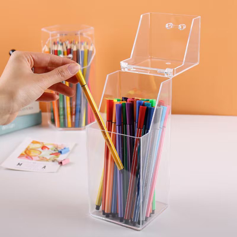 Makeup Brush Bucket Storage Box Desktop Acrylic High-End Desktop Cosmetics Storage Box Eyebrow Pencil Brush Storage Box Makeup Brush Bucket Storage Box Desktop Acrylic High-End Desktop Cosmetics Storage Box Eyebrow Pencil Brush Storage Box