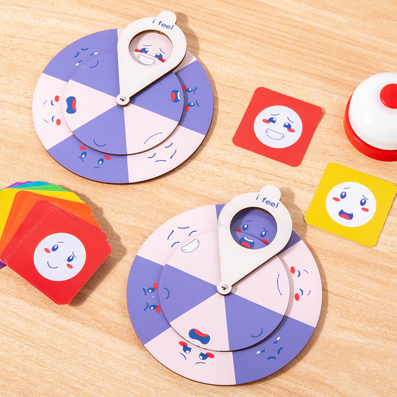 Juego de batalla de geometría de madera Puzzle para niños Montessori Educación temprana Emoji cara cambiante Juego de batalla de toallitas Juguetes divertidos