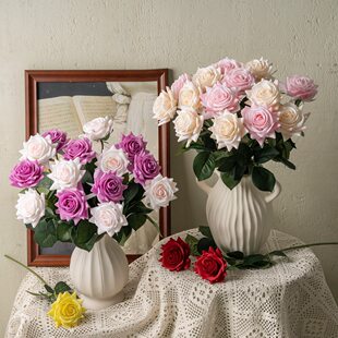 INS Wind Handicular Moisturizing Rose Simulation Flower Manufacturer Home Decoration Wedding Hand Hand Flower Wall Fake Flower MW60000