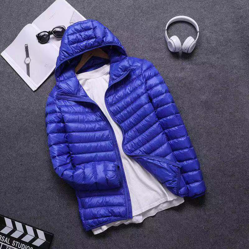 綿の上着の男性の太った人の秋冬の服は帽子のダウンの綿服の薄いタイプの綿服と太ったサイズの太った綿のコートをつないでいます。|undefined