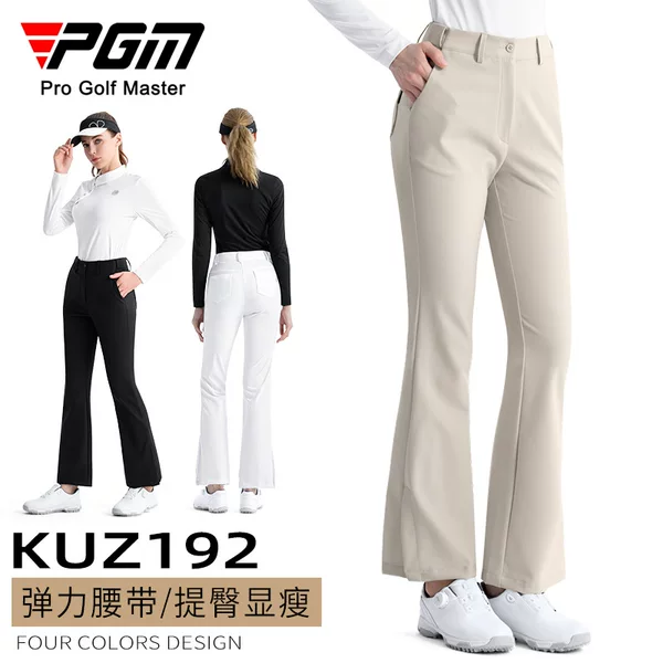 Pgm Golf Clothing Women's Autum Elastic Elastic Belt Micro-Flared Sports Fabric Slimming Look Pants