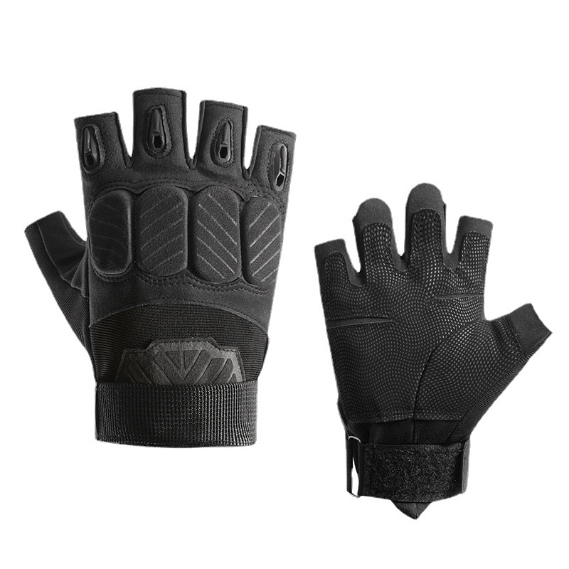 Guantes tácticos de medio dedo para montañismo y actividades de campo, hombres y mujeres, conducción de motocicletas al aire libre, antideslizantes, fitness, transpirables, guantes para todas las estaciones