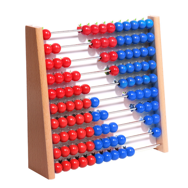 Cinco a cinco puntos, dos colores, estante de cálculo matemático Montessori para niños, suma y resta, artefacto aritmético, jardín de infantes, escuela primaria, material didáctico de iluminación