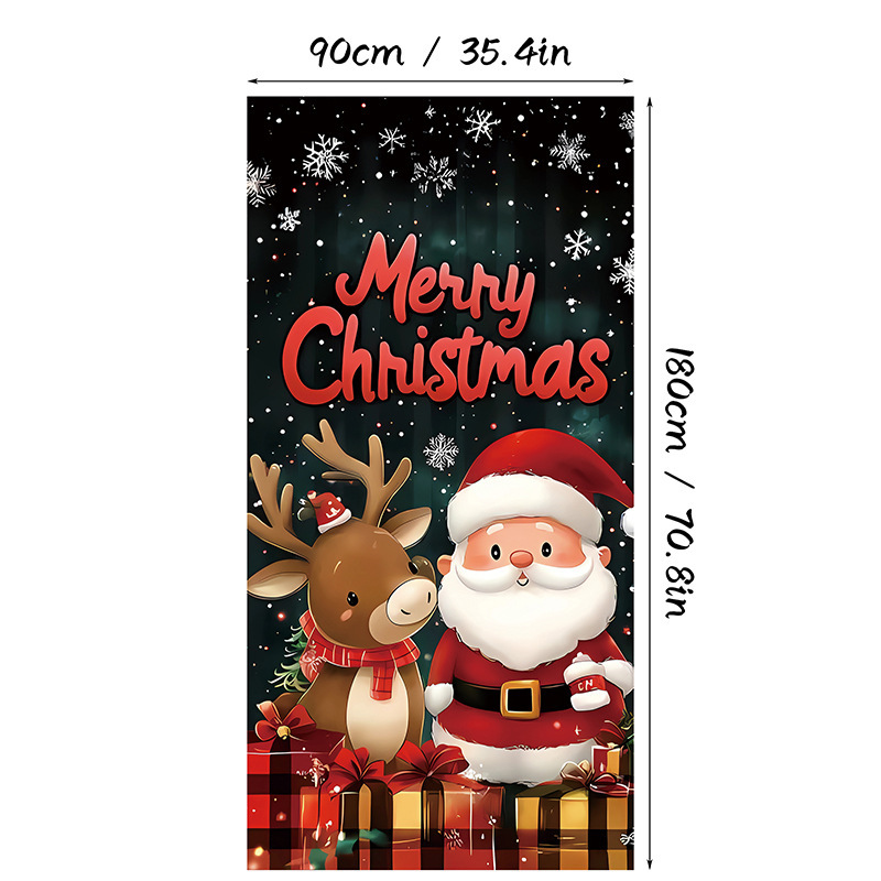 2025 新しいクリスマスクリエイティブ装飾ドアカバークリスマス雰囲気シーンレイアウトクロスボーダー卸売背景カバー布|undefined