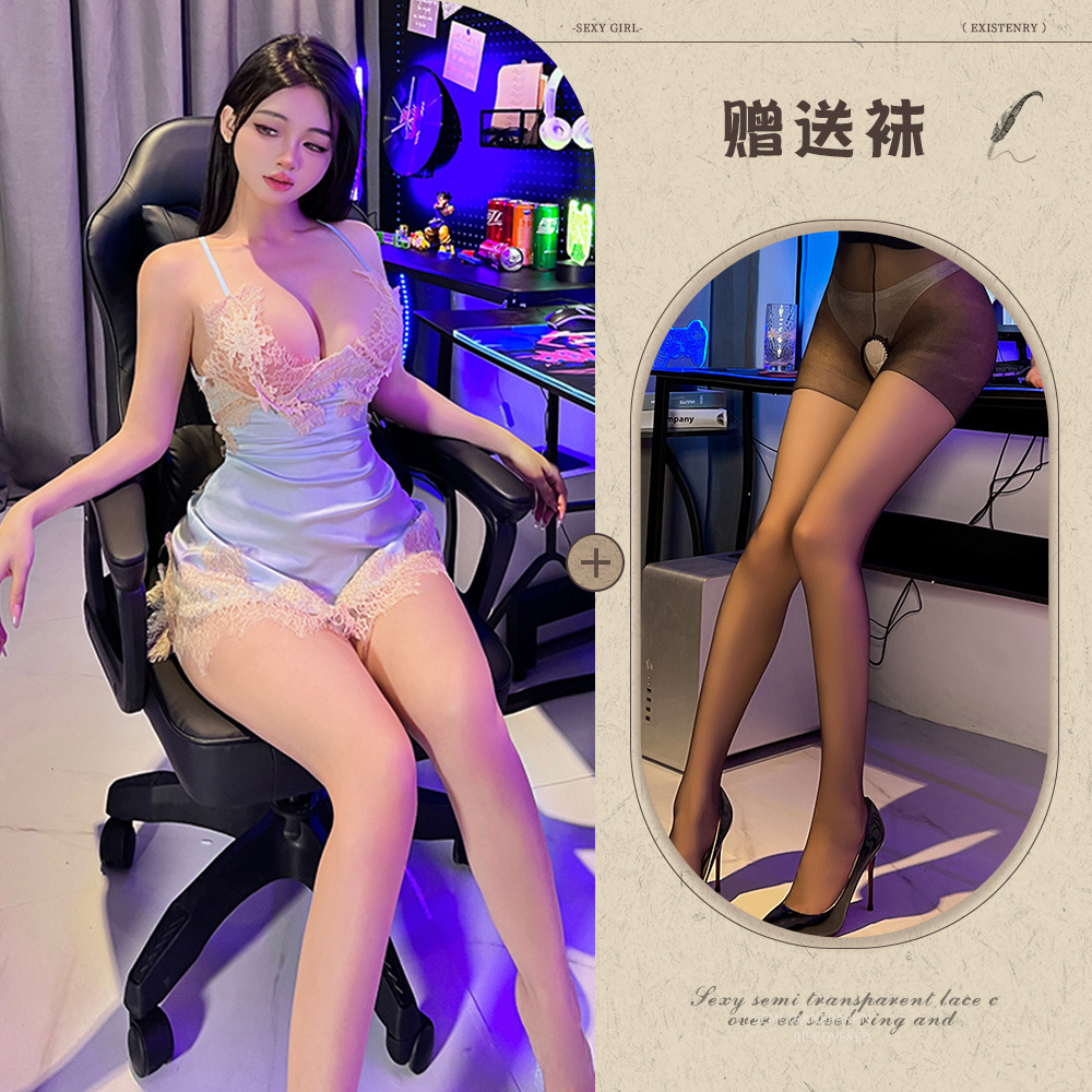 블루 블랙 오픈 크로 치 양말