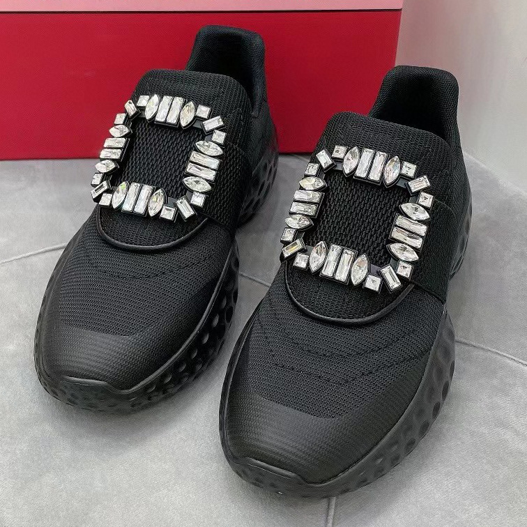 2023 New Ry Rhinestone Square Buckle Ceiling Dad Shoes Height-Increasing Thick-Soled All-Season Sports Casual Shoes for Women Versatile