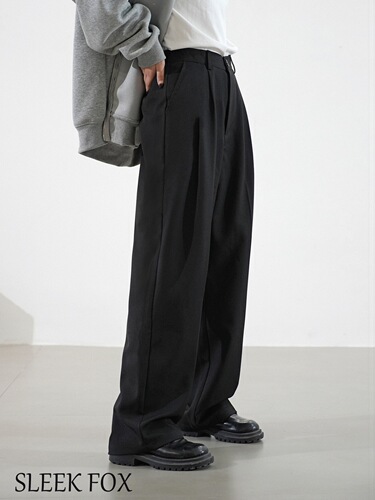 Autumn and winter style, non-iron, anti-wrinkle, drag-feeling straight trousers, all-matching loose design, Korean casual pants