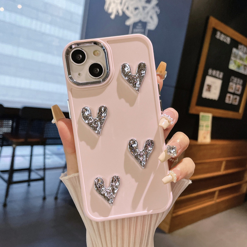 For Apple 16PRO metal photo frame silver love phone case iPhone7P/XS all-inclusive TPU protective case
