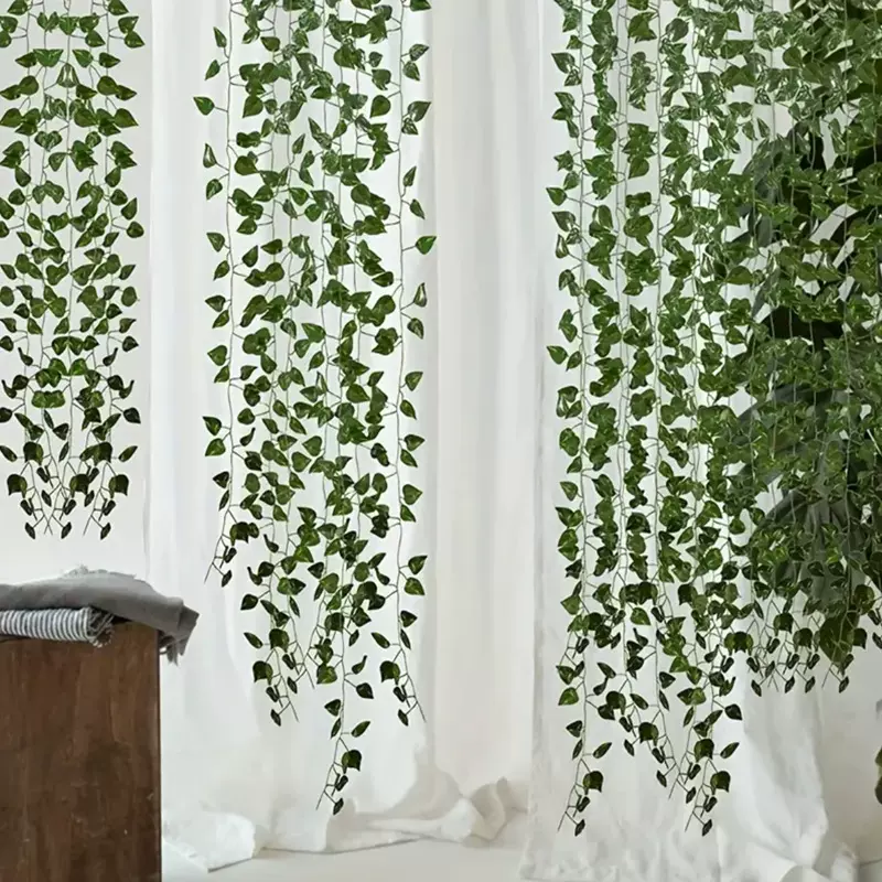 仿真爬山虎藤条假花塑料树叶小叶子缠绕绿植常春藤家居装饰藤条