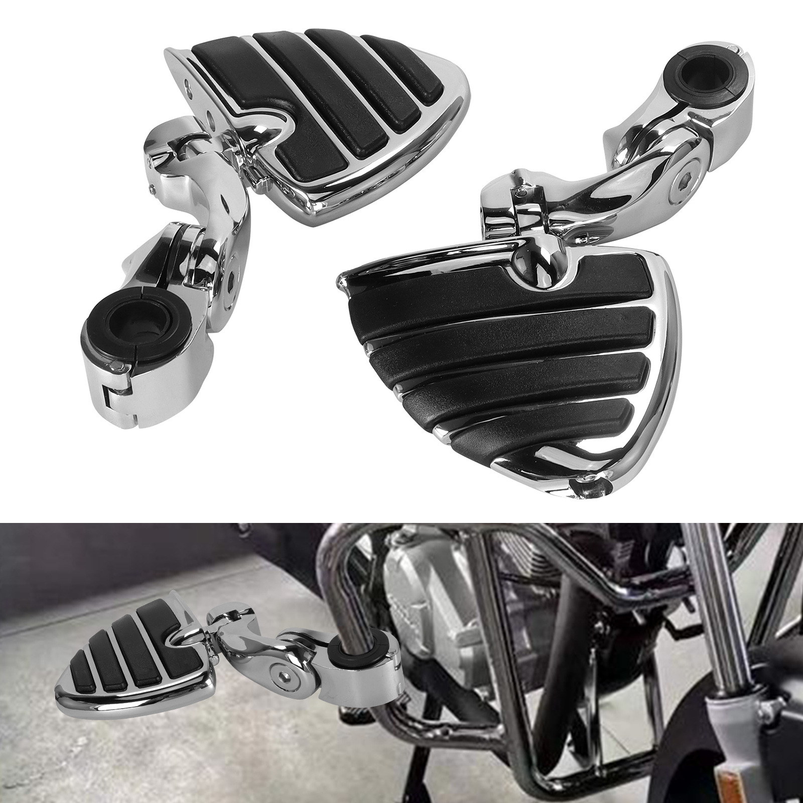 Motorcycle Footrest Bracket Set Short Version Harley Road King Street Glide Aluminum Alloy Leisure Footrest Modification Parts