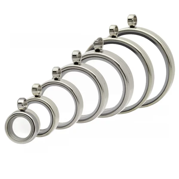 Stainless steel thangka Gabu box pendant threaded screw thread can be opened round glass phase box cinnabar necklace pendant