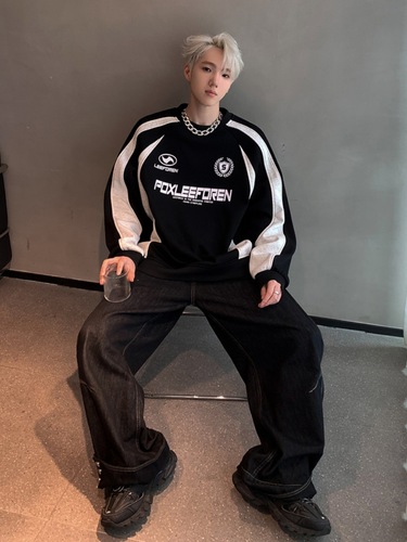 Men's Spring and Autumn American Street Style Heavyweight Trend Brand Retro Patchwork Contrast Color Loose Casual Jacket