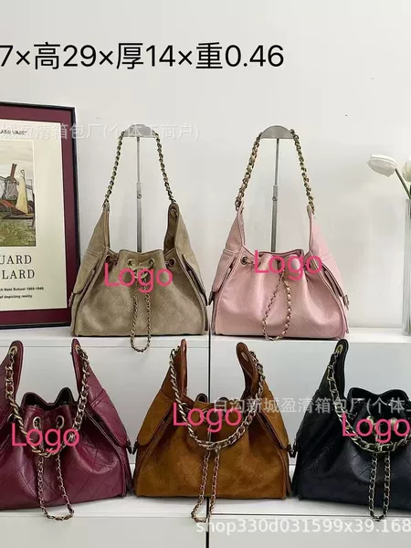 2025 New Rhombus Chain Bucket Bag Single Shoulder Crossbody New Women's Bag High-End Fragrance Women's Bag Style