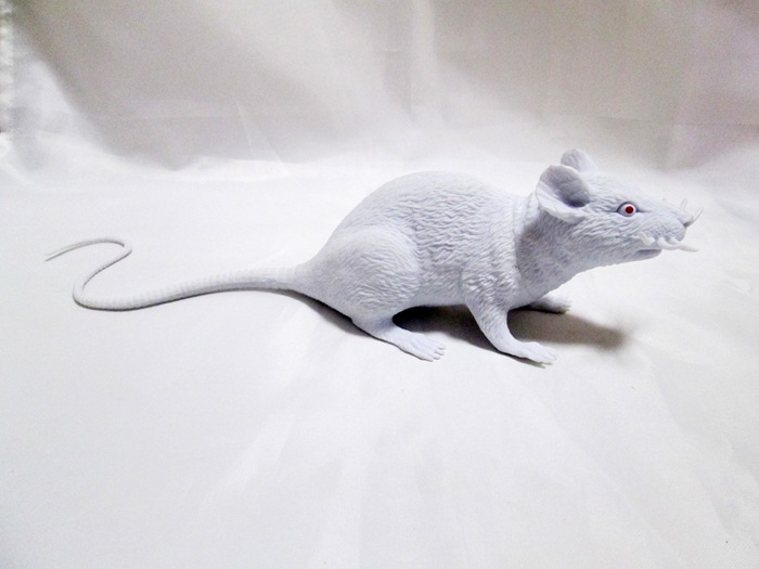 흰색 대형 쥐 모형 40cm