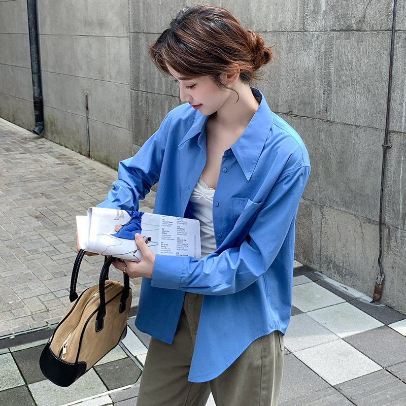 2024年秋冬新款法式小香风叠穿衬衫女设计感小众宽松百搭洋气衬衣