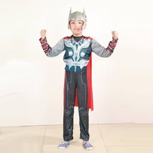 雷神肌肉服装儿童托尔COSPLAY动漫服装万圣节化装舞会表演服装男