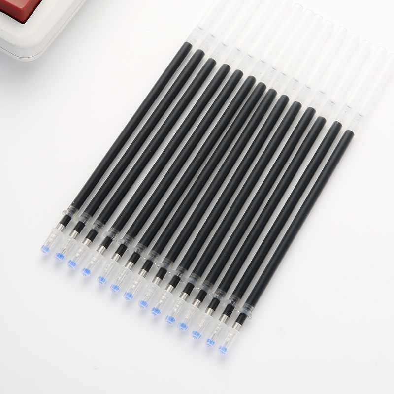 通用欧标红蓝黑学生水笔芯开学季子弹头中性笔芯替芯0.38mm针管芯