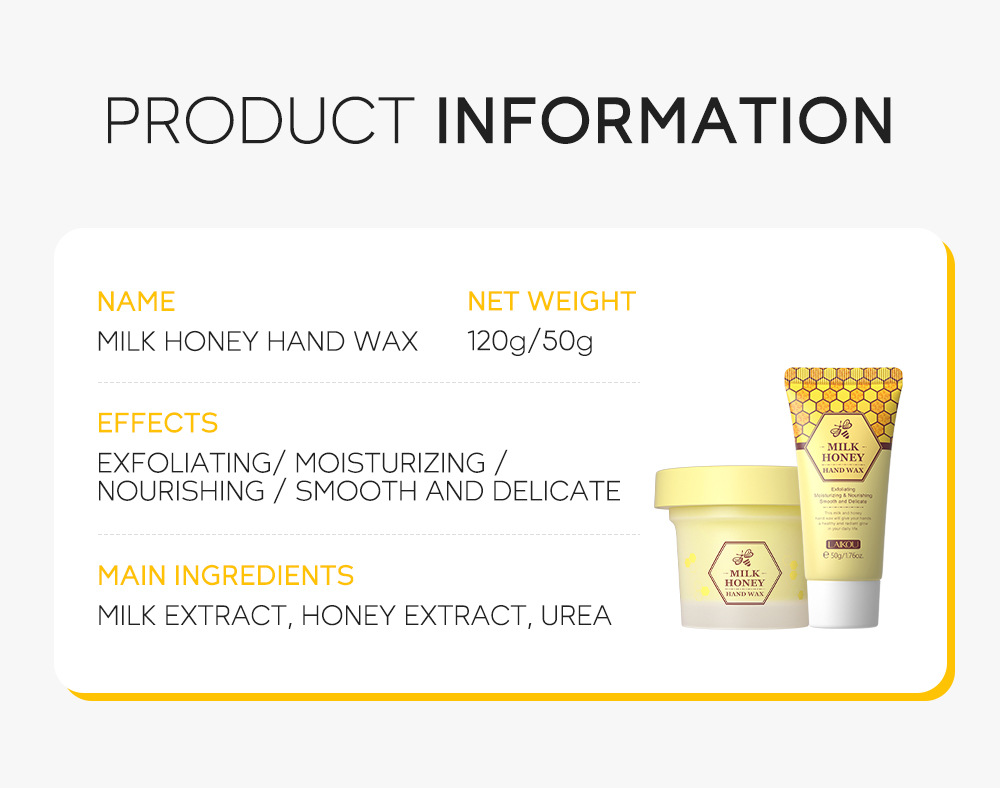 Cross-border English version LAIKOU Honey Milk Hand Wax 120g Hand Mask Moisturizing, hydrating and hydrating Autumn and winter manufacturer in stock undefined