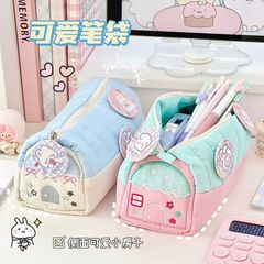 Ins高颜値小家筆袋小衆かわいい清新大容量刺繍収納袋小学生文房具箱