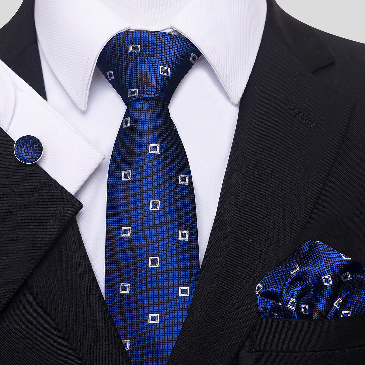 Juego de Corbata de Rayas para Hombre Set de 3 piezas de Rayón, para Bodas y Negocios