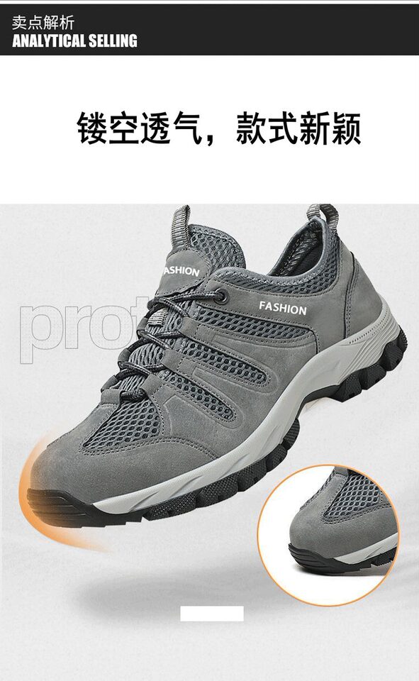 Giày thể thao nam cổ thấp đế dày lưới phối da, gót 3–5 cm, thoáng khí nhẹ êm — kaki, xám, đen chi tiết 7
