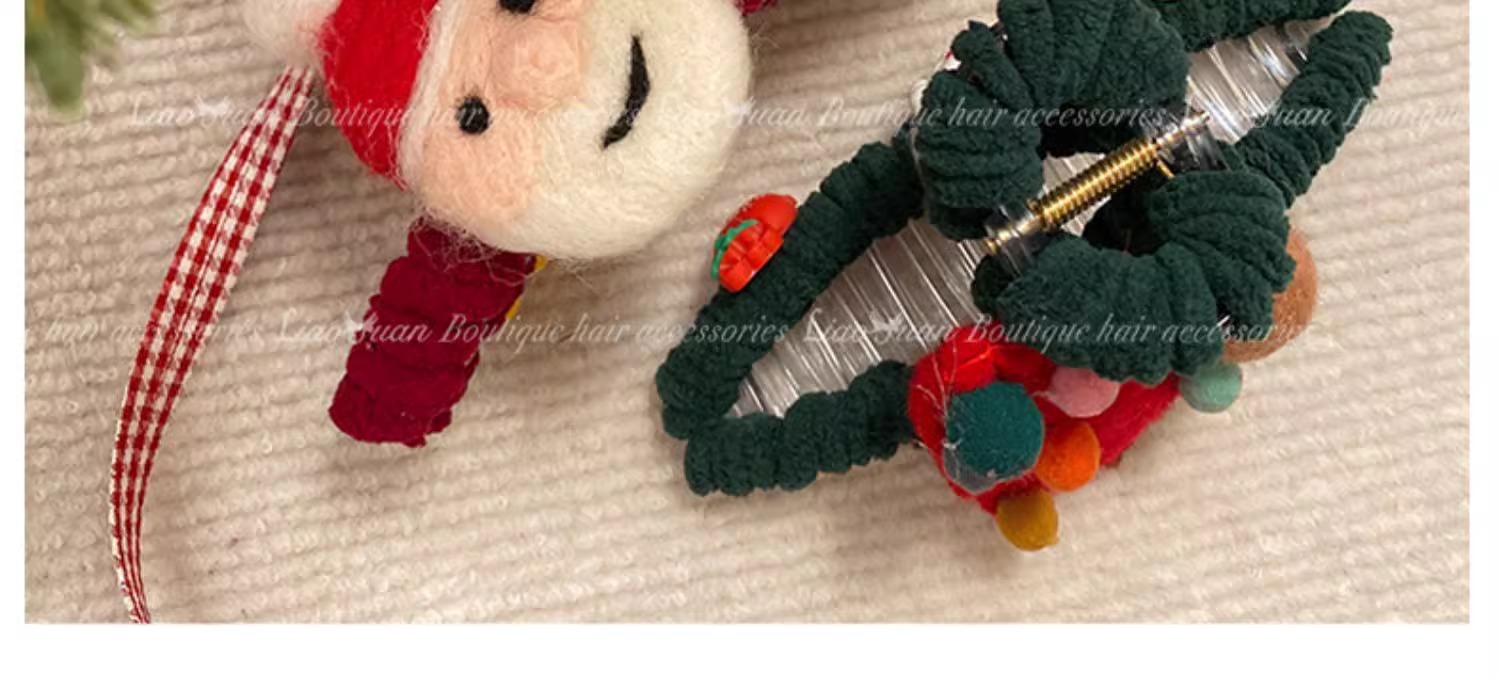 Buon Natale ~ Simpatico copricapo rosso con forcina Autunno e inverno Ragazza Nuovo squalo che stringe la sensazione di alta qualità_voghion.com