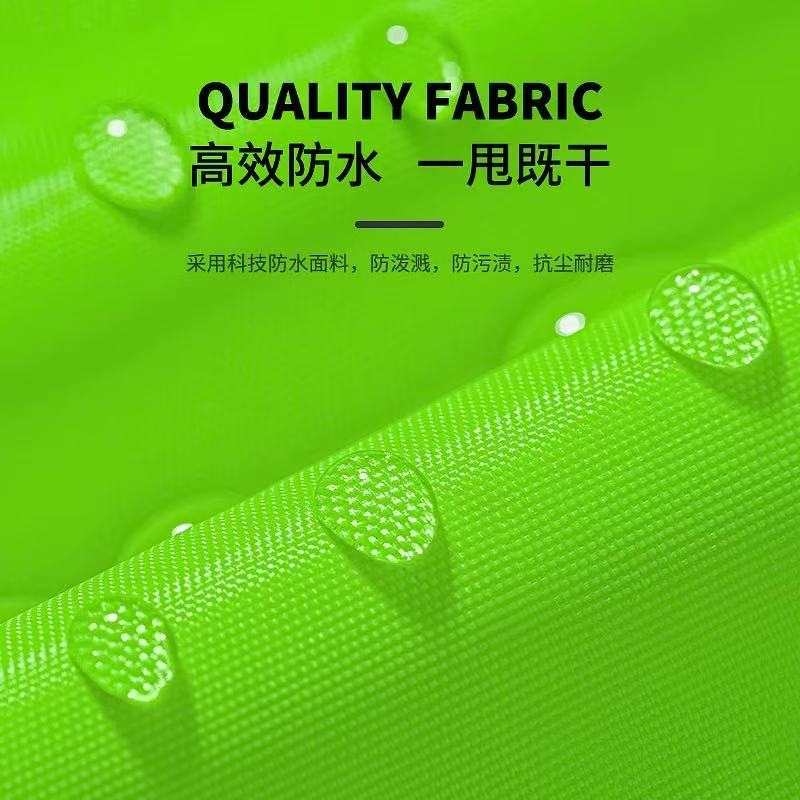 150D fluorescente verde Oxford tela de servicio de tráfico reflectante separación chaqueta lluvia saneamiento verde mantenimiento de carreteras chaqueta lluvia pantalones de lluvia