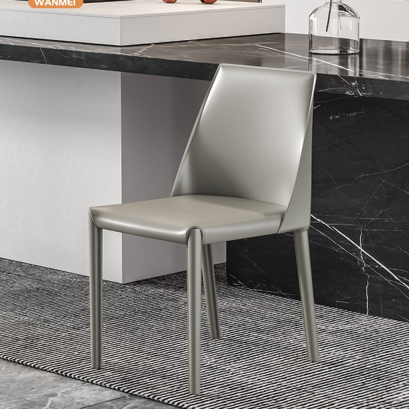 silla de sillón de mesa de comedor en el hogar silla de diseño taburete minimalista silla de comedor de cuero italiano al por mayor mesa de comedor de lujo ligera
