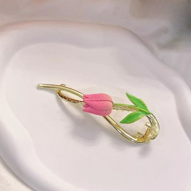 Metal Material tulips Pattern All Seasons Season Pastoral Women's Tulips Metal Hair Clip