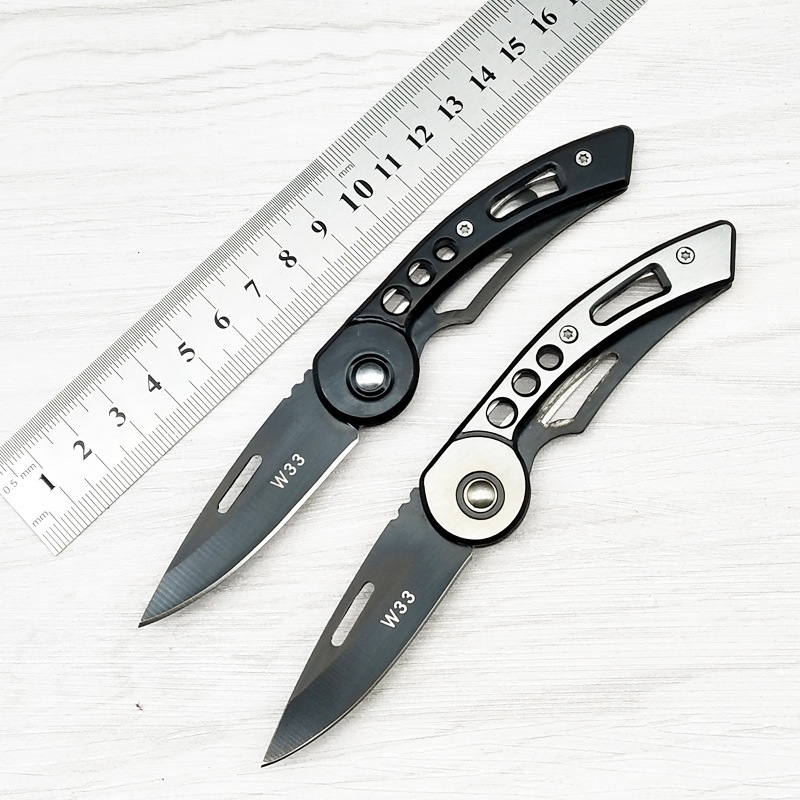 户外随身小刀多功能刀具野外求生折叠刀 防身迷你军刀水果刀W33