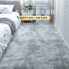 北欧ins风扎染丝毛地毯客厅茶几地垫家用卧室床边毯装饰防滑脚垫