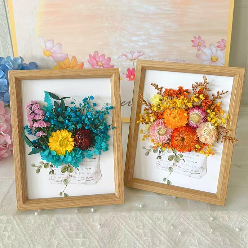Everlasting Flower Dried Flower Material Package DIY Simple Sticker Photo Frame Team Building Gift Team Building Event Floral Art Class Wuhan Flower