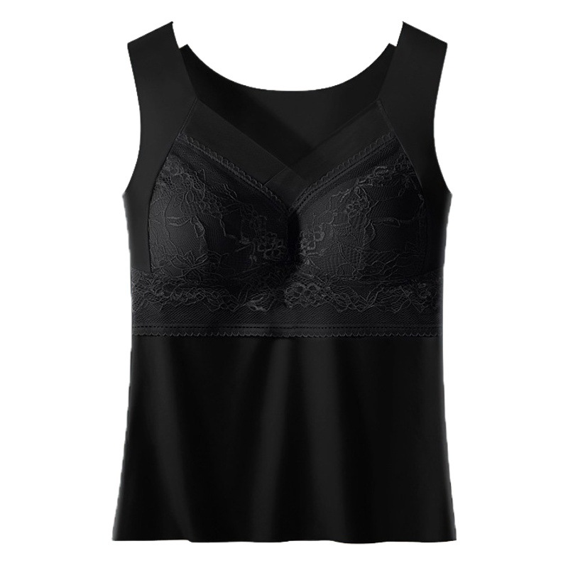 Push up taza fija colección de mama desgaste exterior sin costuras chaleco de fondo para las mujeres Delgadas de seda de hielo belleza espalda camisola de encaje chaleco para las mujeres