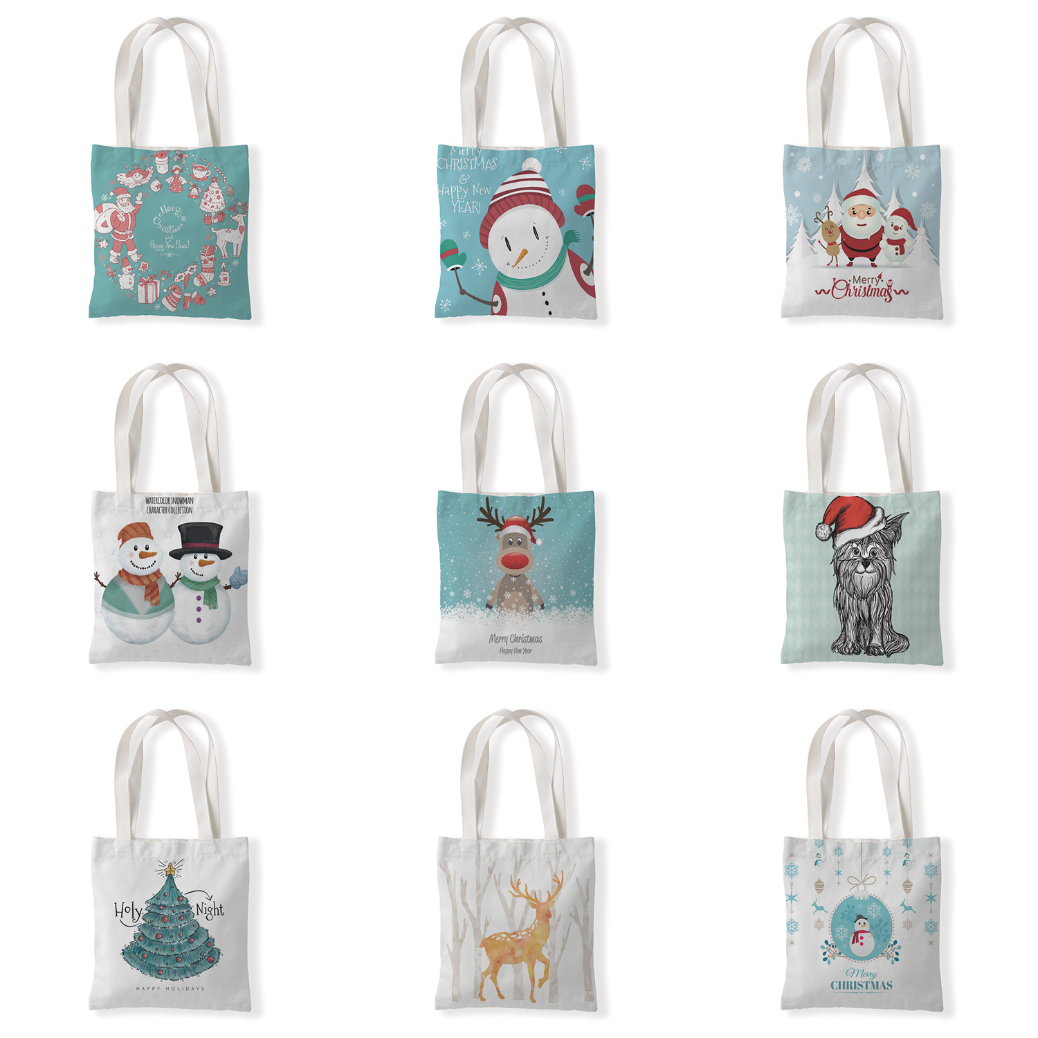 圣诞创意单肩斜跨帆布包宣传包休闲零钱袋文艺手提购物礼品袋