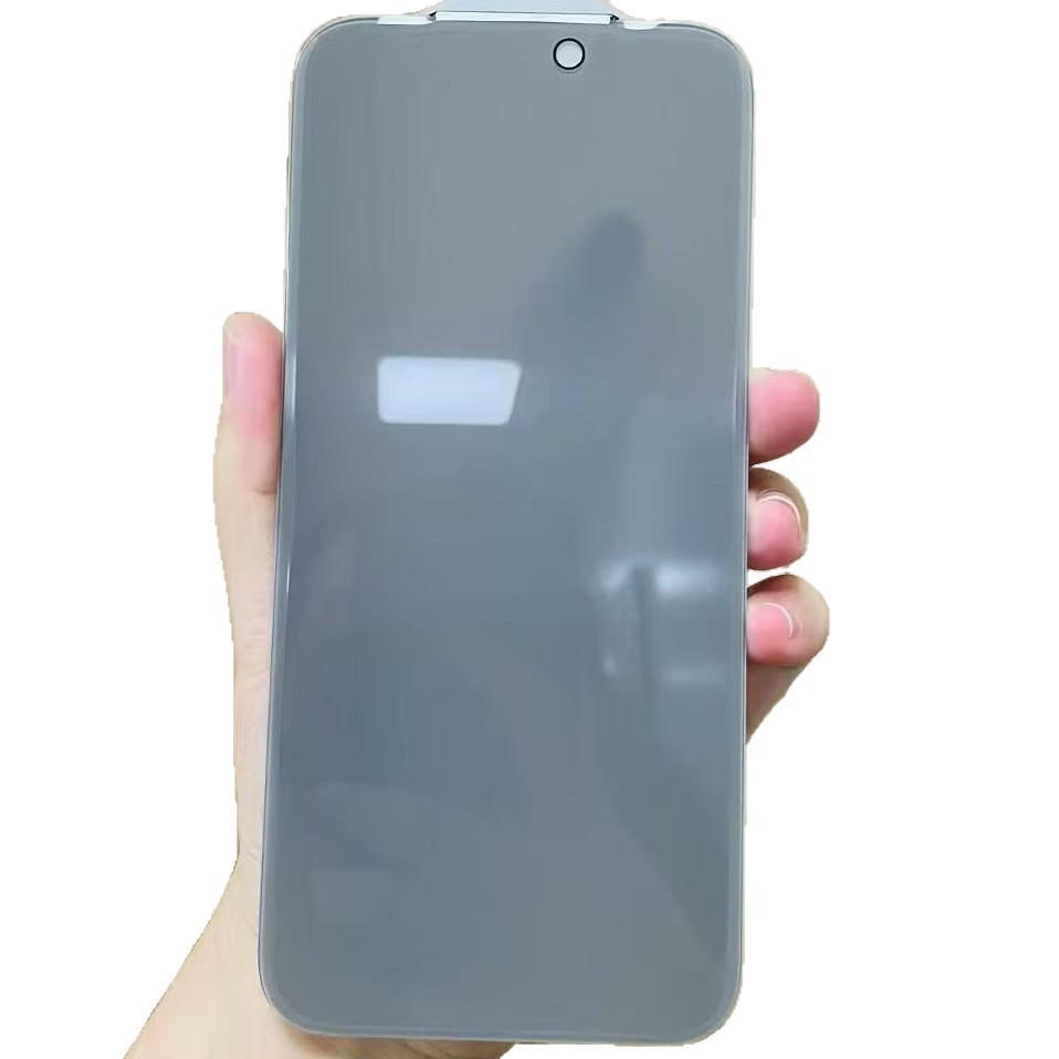 Aplicable para iPhone17 gran arco de corte de película endurecida Apple 16 recubrimiento de aluminio de alto rendimiento 15 sin bordes negros película anti-peep