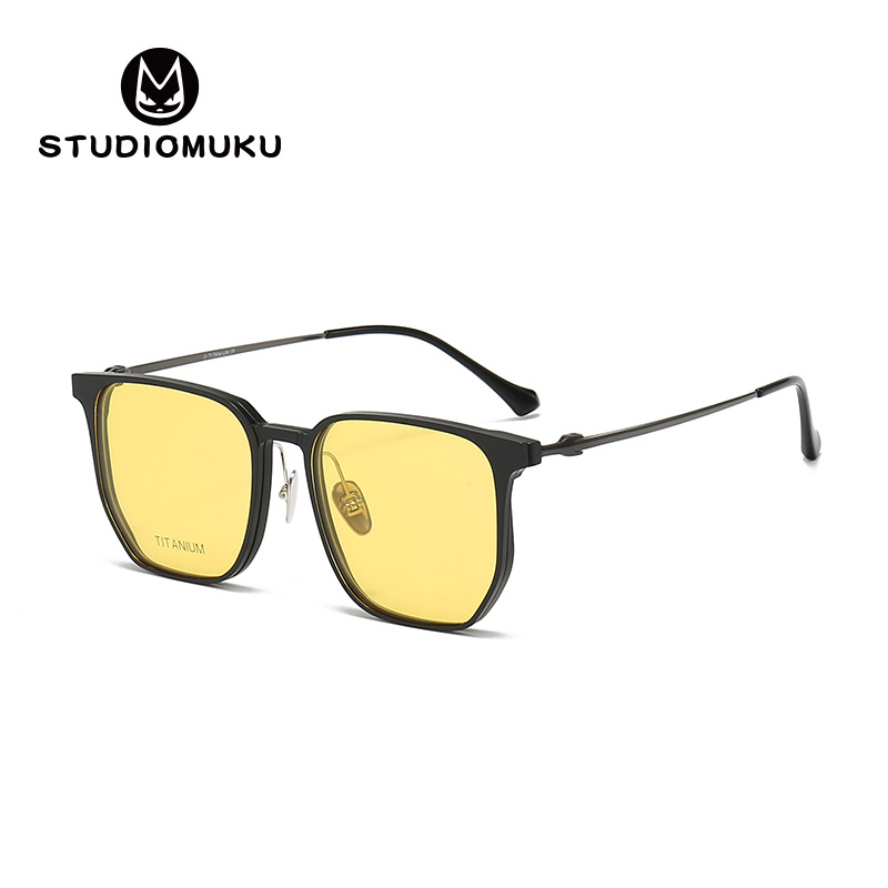 STUDIOMUKU gafas clásicas de negocios, marcos de gafas super grandes, marcos de gafas super guapo y super cool.