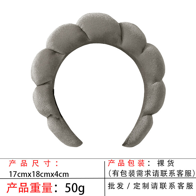 跨境海绵云朵发箍批发高颅顶高级感毛巾布麻花女士洗脸手腕带头箍|undefined