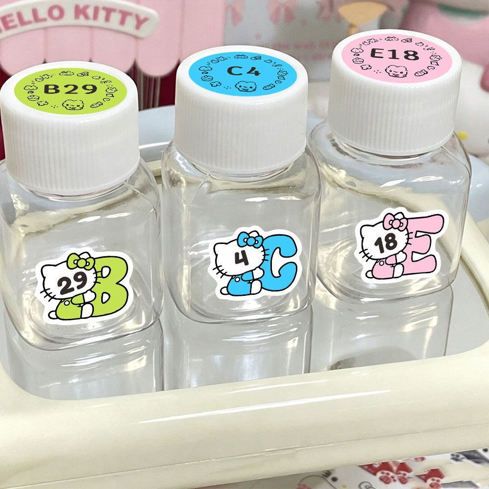 221-color kt bead color label cute cartoon universal bottle label storage identification waterproof sticker