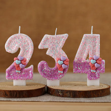 创意手工数字蜡烛0-9生日派对蛋糕装饰亮片气球配件装饰跨境热卖