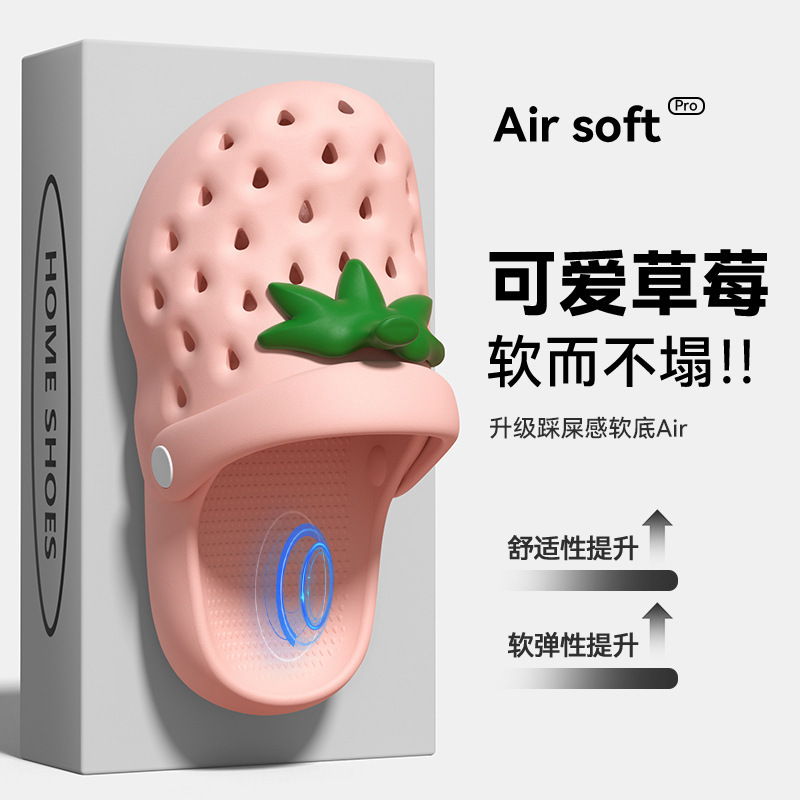 Strawberry Croc Shoes Women's 2026 Summer New Style Outdoor Non-Slip Beach Soft Sole Eva Cute Sandals Strawberry Croc Shoes Women's 2026 Summer New Style Outdoor Non-Slip Beach Soft Sole Eva Cute Sandals