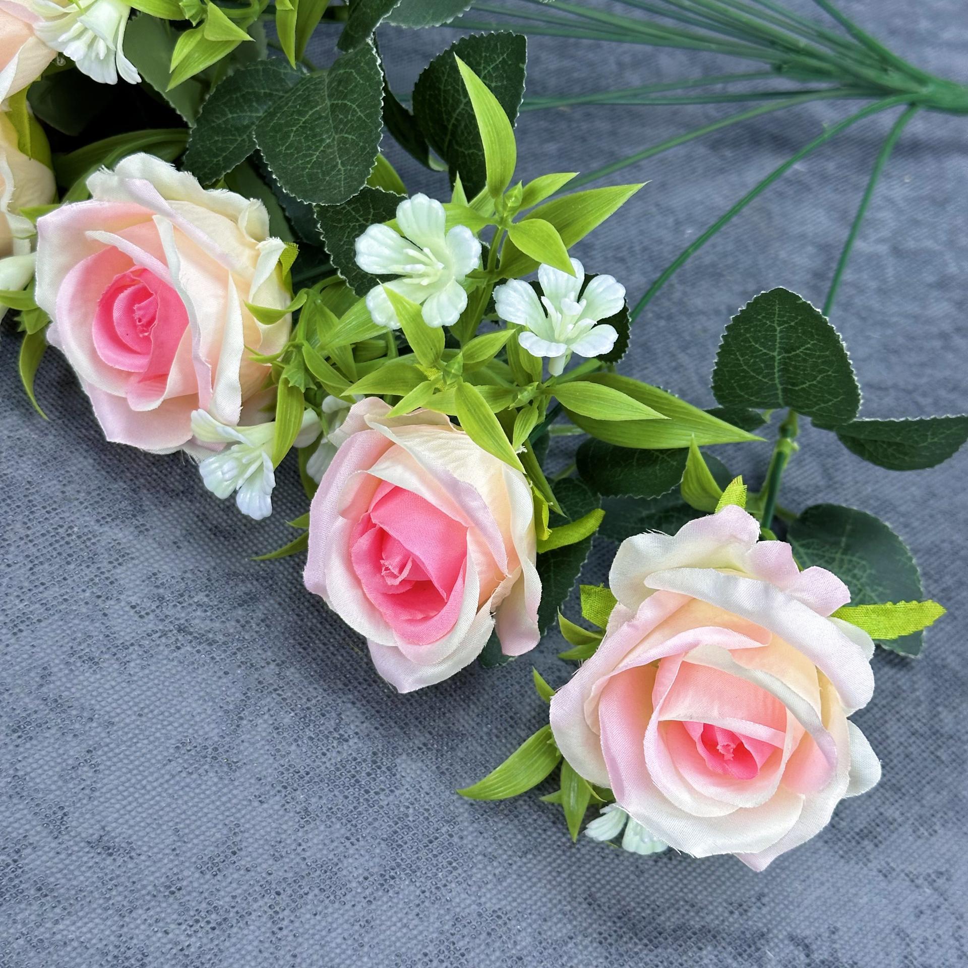 15 gran mano de la novia rosa imitación flores de boda decoración del hogar decoración de flores falsas transfronterizas al por mayor