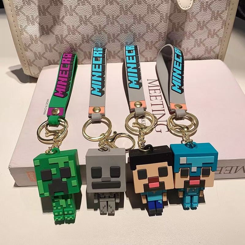 Cartoon Minecraft Keychain Pendant Soft Plastic Building Block Doll Backpack Bag Pendant Car Chain Small Gift Wholesale Cartoon Minecraft Keychain Pendant Soft Plastic Building Block Doll Backpack Bag Pendant Car Chain Small Gift Wholesale