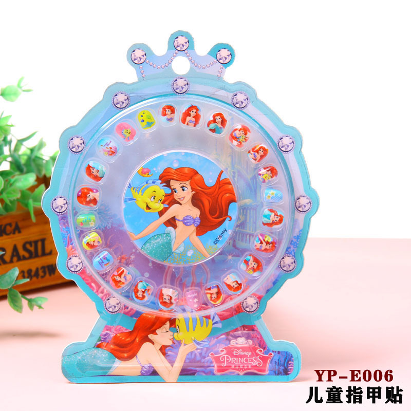 Genuino autorizado de los niños de dibujos animados de diamantes Pegatinas de oído hielo princesa uñas pegatinas chica uñas pegatinas con lima de uñas